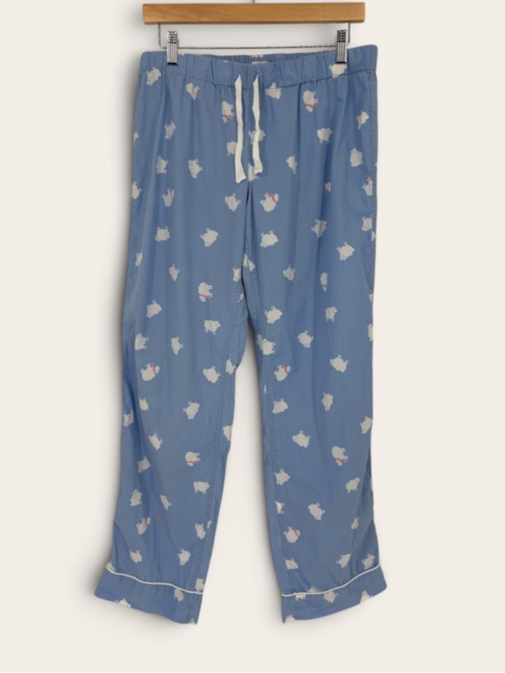 J. Crew Factory Counting Sheep Pajama Pants Women's Size Small in Blue & White